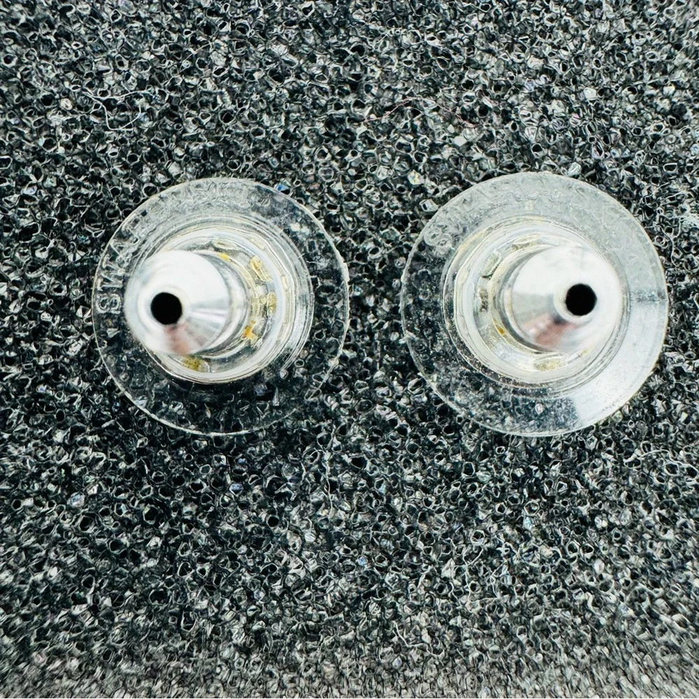Swarovski Crystal Ball Drop Earrings for Pierced Ears. Rhodium-plated metal.